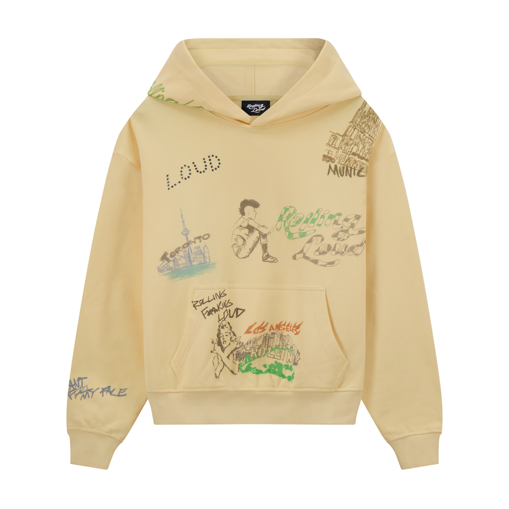 RL All City Sketch Washed Yellow PO Hoodie