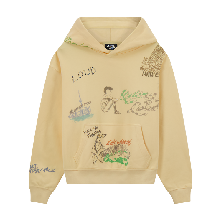 RL All City Sketch Washed Yellow PO Hoodie