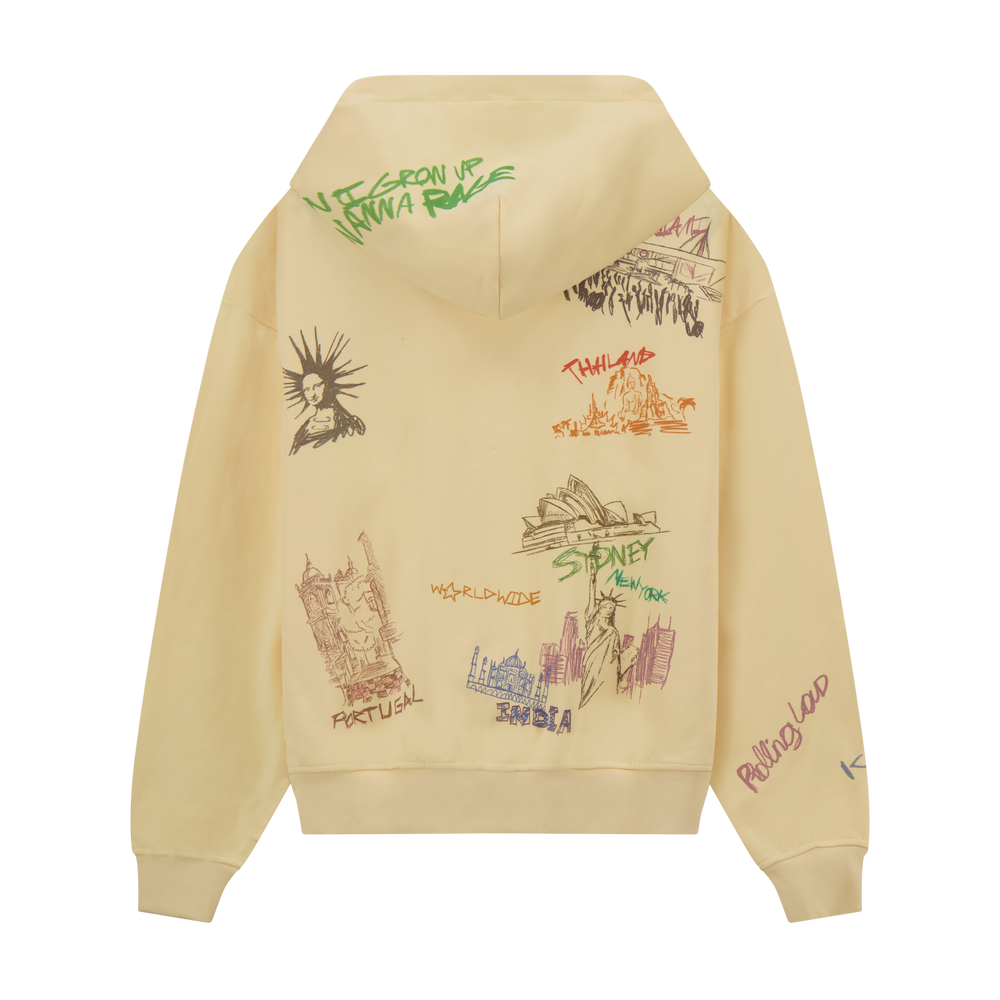 RL All City Sketch Washed Yellow PO Hoodie
