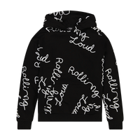 AOP Script Hoodie Black