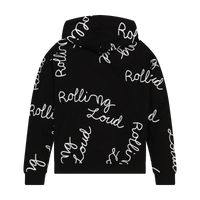 AOP Script Hoodie Black