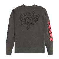 RL Sketchy Logo PINK Vintage Black Crewneck