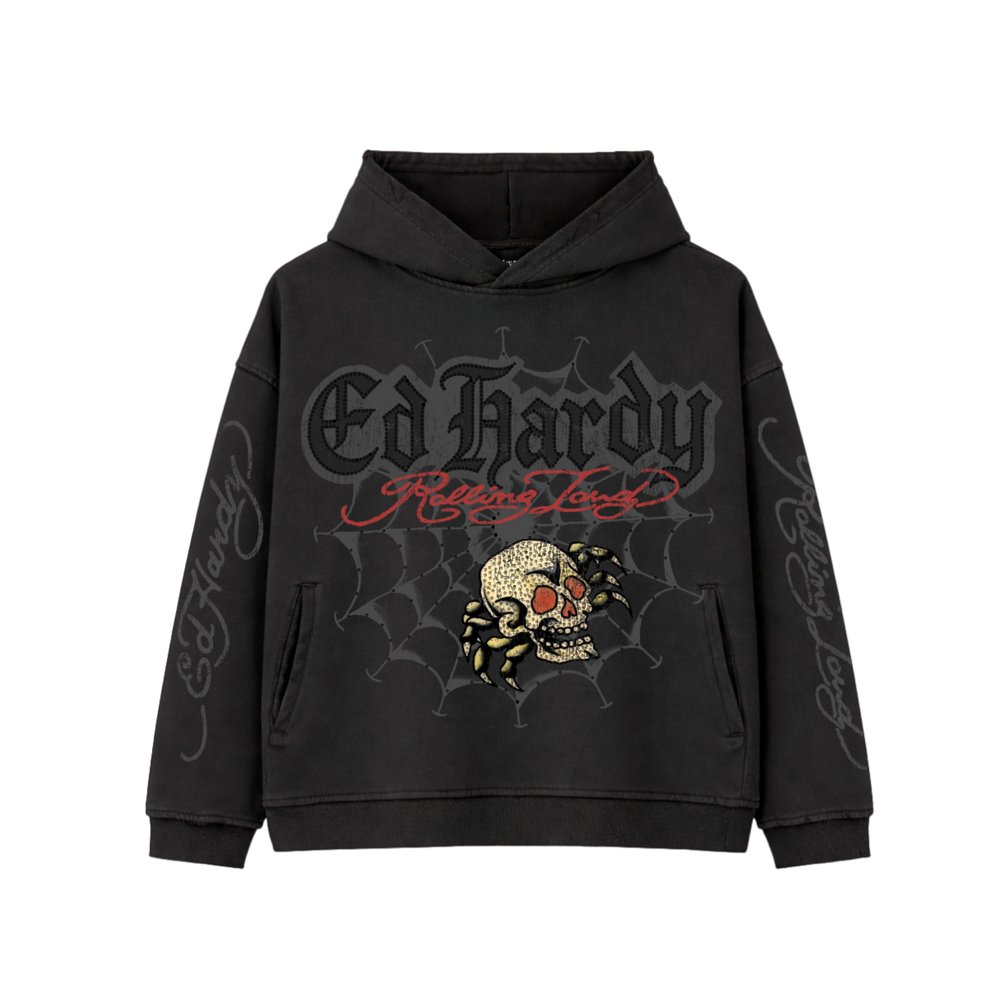 RL X ED HARDY SKULL WEB HOODIE