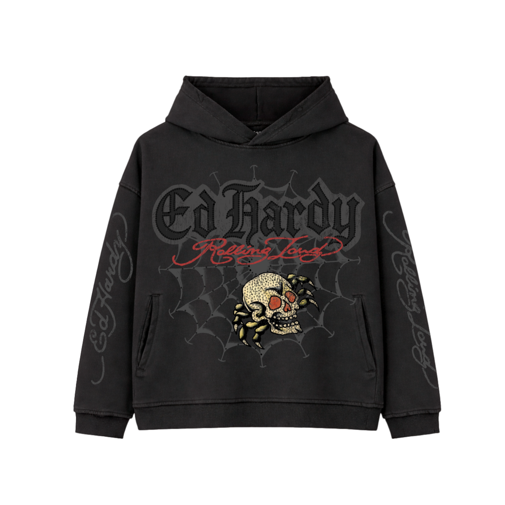 RL X ED HARDY SKULL WEB HOODIE | Rolling Loud