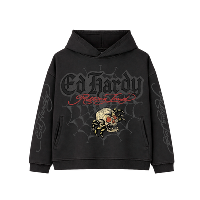 RL X ED HARDY SKULL WEB HOODIE