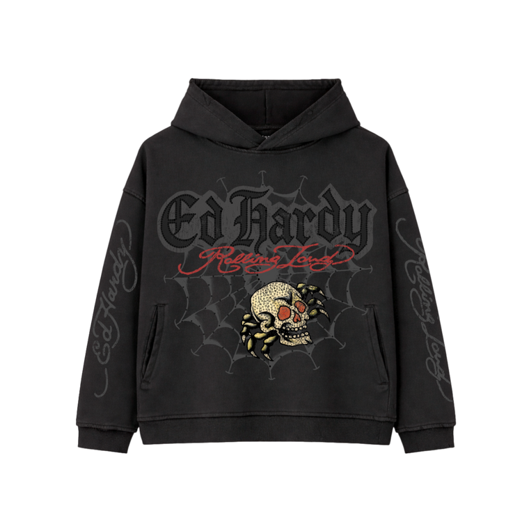 RL X ED HARDY SKULL WEB HOODIE