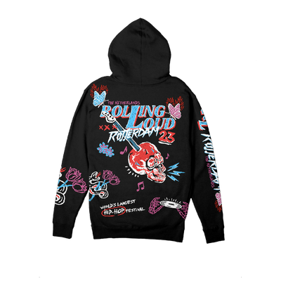 RL Rotterdam 23 Bite Back Black Hoodie | Rolling Loud RL Rotterdam 23 Bite Back Black Hoodie | Rolling Loud