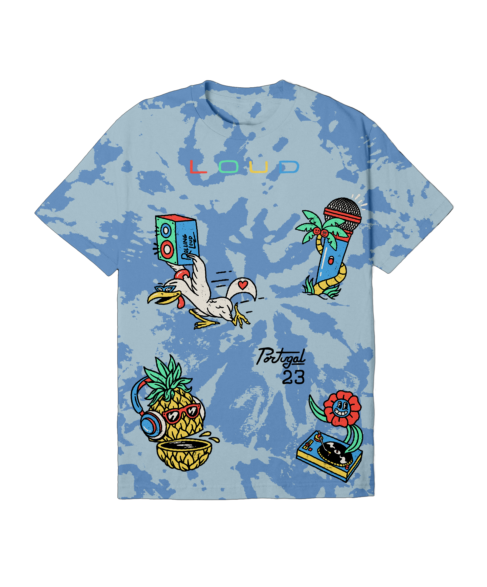 RL Portugal 23 Loud N Friends Blue Cloud Dye Lineup Tee