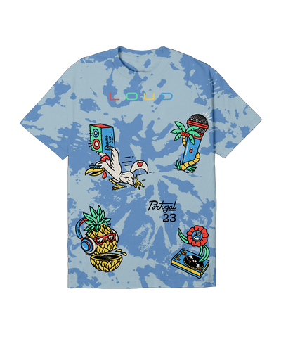 RL Portugal 23 Loud N Friends Blue Cloud Dye Lineup Tee