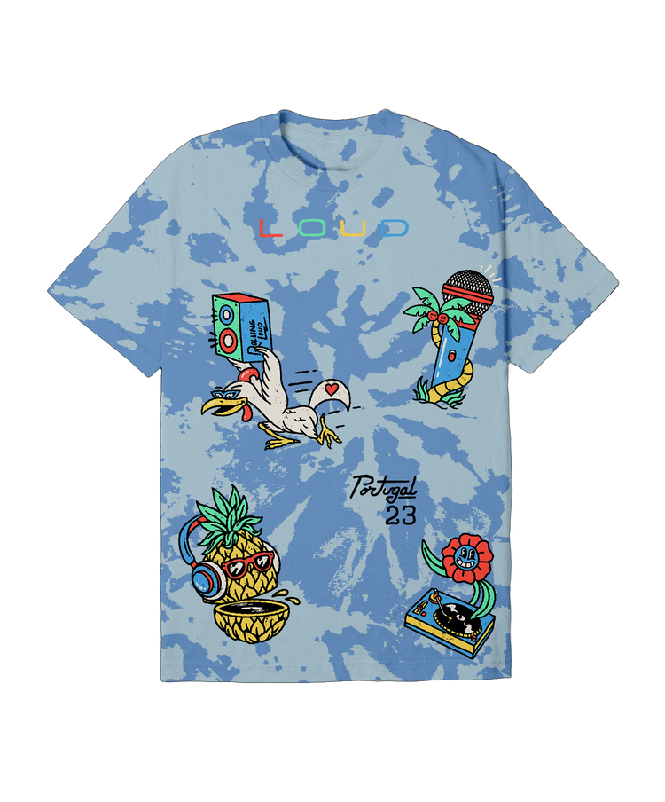 RL Portugal 23 Loud N Friends Blue Cloud Dye Lineup Tee