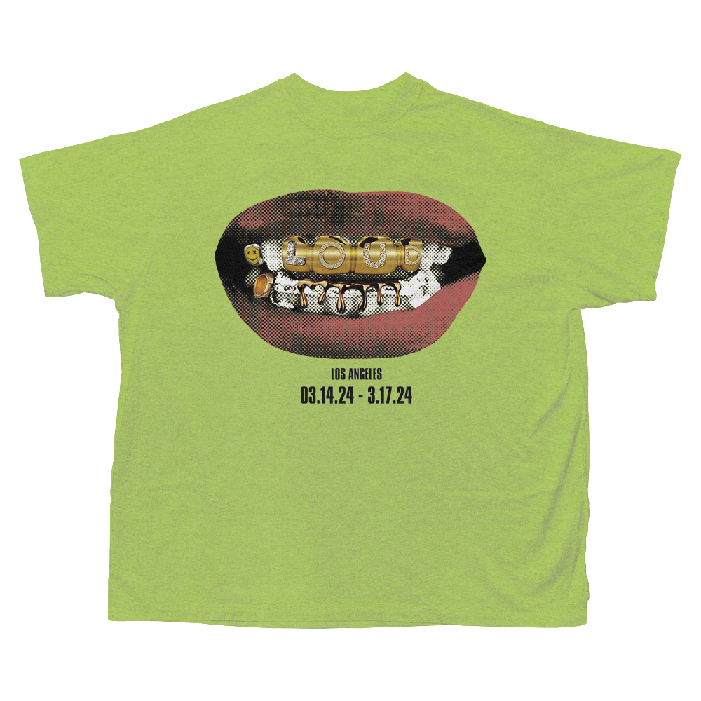 RL LA 24 Loud Mouth Grill Bling Lime Tee