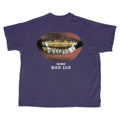 RL LA 24 Loud Mouth Grill Bling Purple Tee