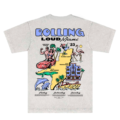 RL Miami 23 Magic City Limestone Tee | Rolling Loud RL Miami 23 Magic City Limestone Tee | Rolling Loud