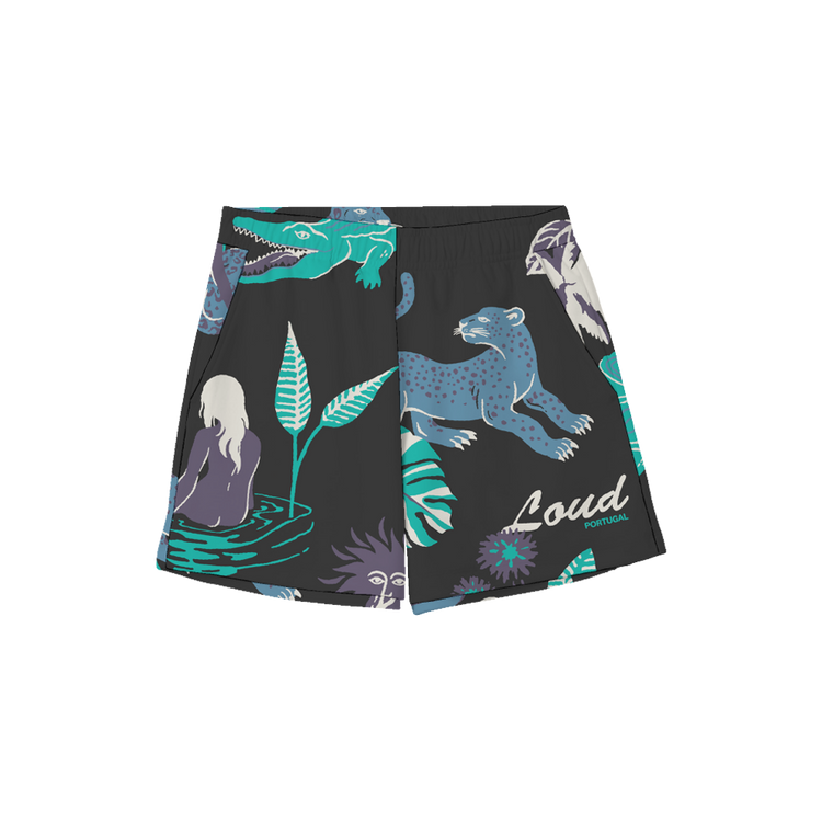 RL Loud Jungle Black Rayon Shorts