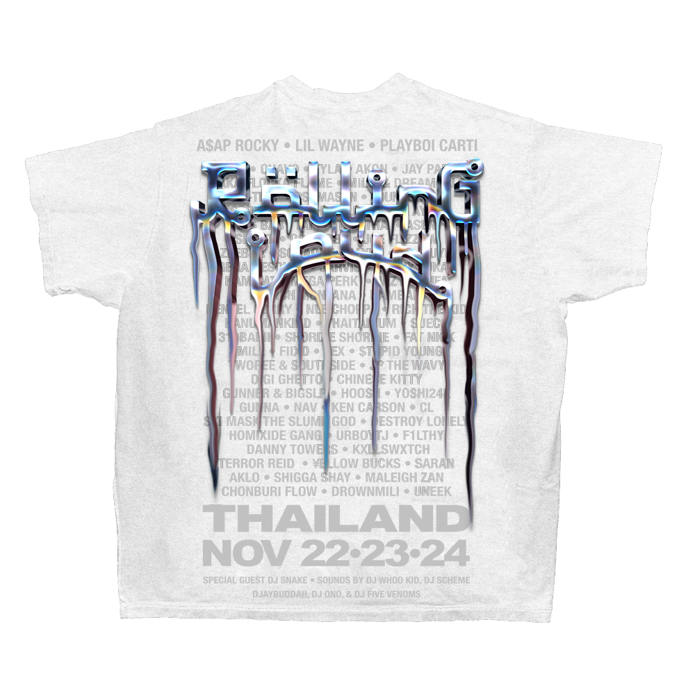 RL Thailand 24 Oil Slick 3M White Lineup Tee