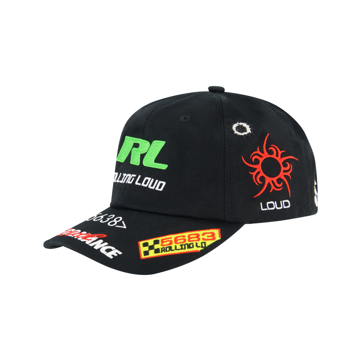 RL Black Patchwork Hat Rolling Loud