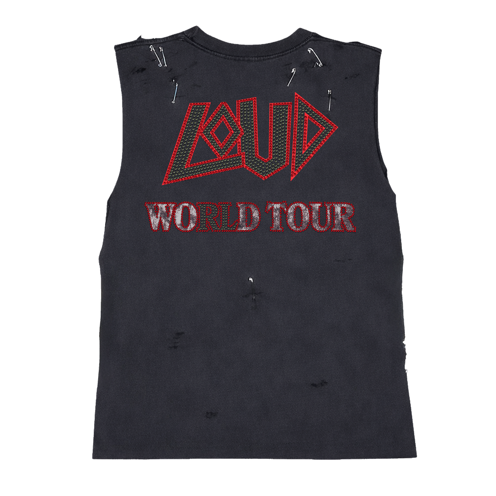 World Tour in Chains Black Muscle Tank