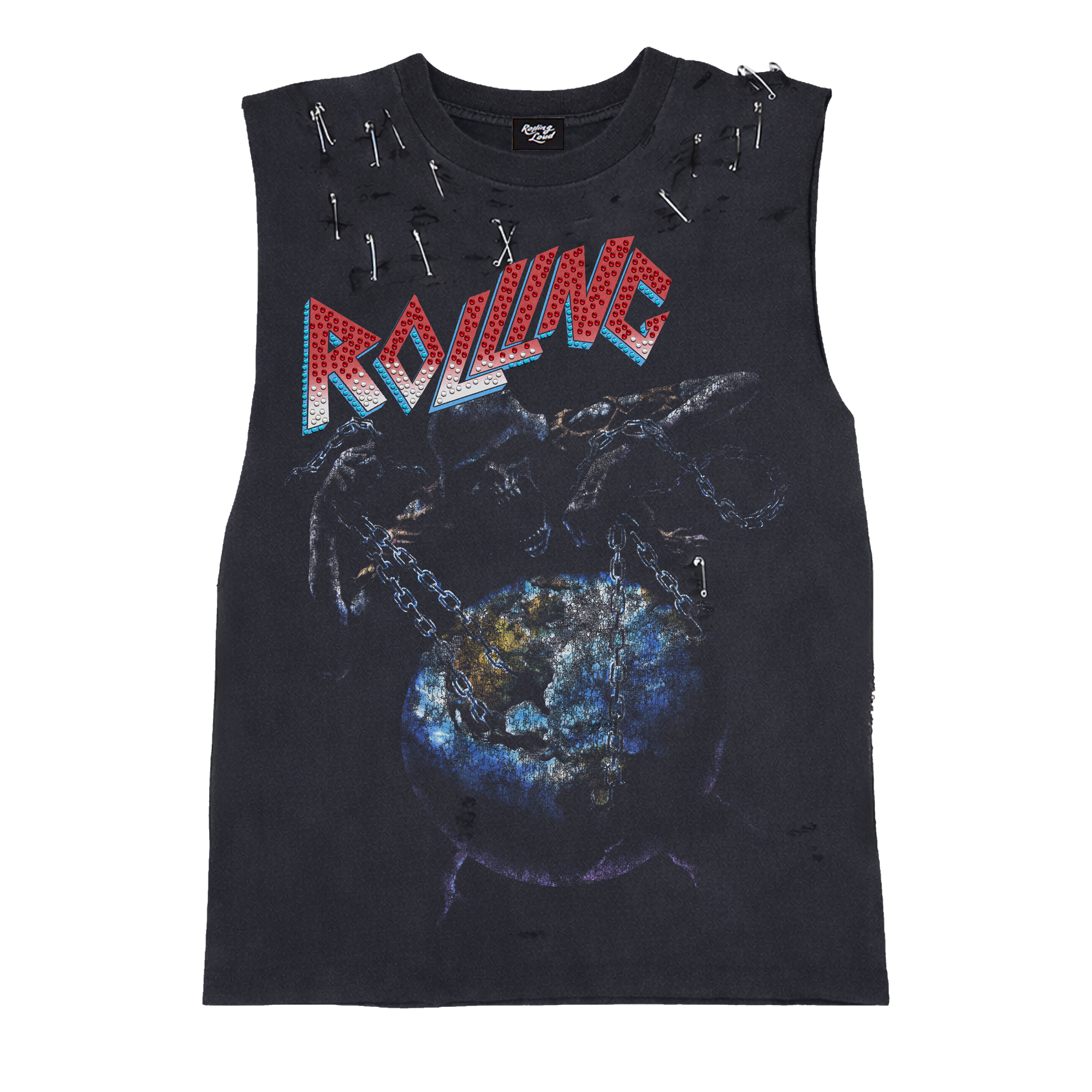 World Tour in Chains Black Muscle Tank