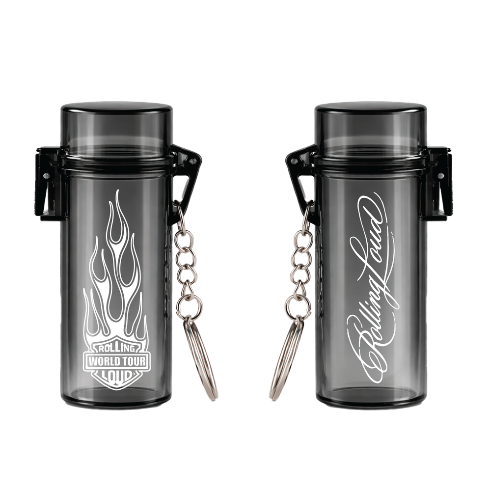 RL Flames Logo Lighter Case Black Keychain