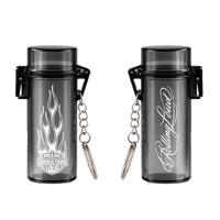 RL Flames Logo Lighter Case Black Keychain