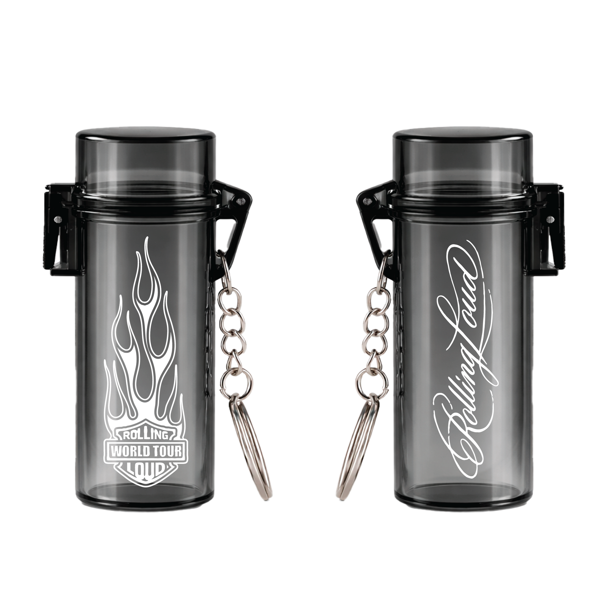 RL Flames Logo Lighter Case Black Keychain
