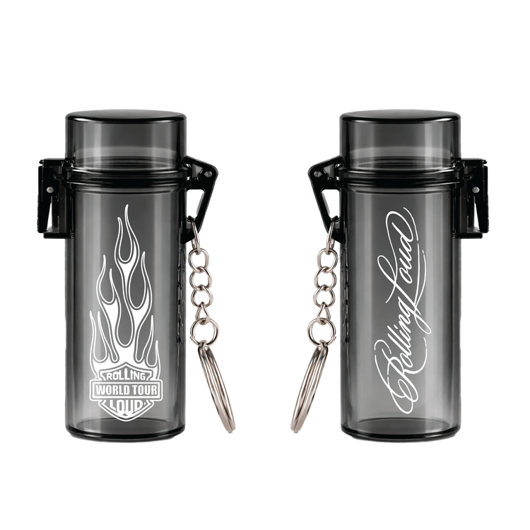 RL Flames Logo Lighter Case Black Keychain