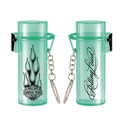 RL Flames Logo Lighter Case Green Keychain