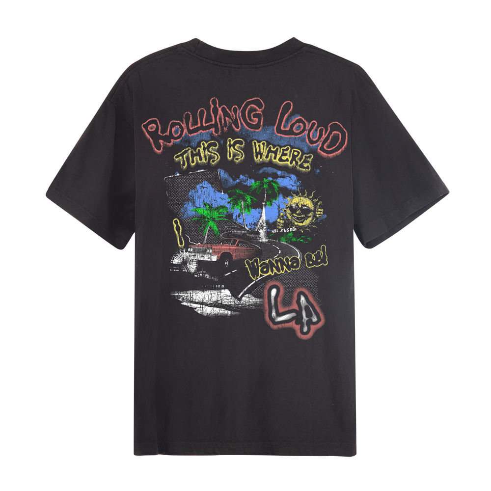 RL LA 25 Wanna Be Black Edge Tee | Rolling Loud RL LA 25 Wanna Be Black Edge Tee | Rolling Loud