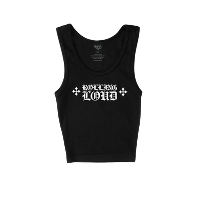 RL Loud Hearts Black Crop Tank