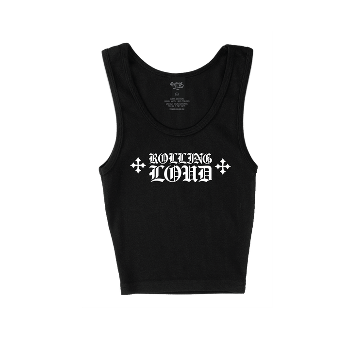 RL Loud Hearts Black Crop Tank