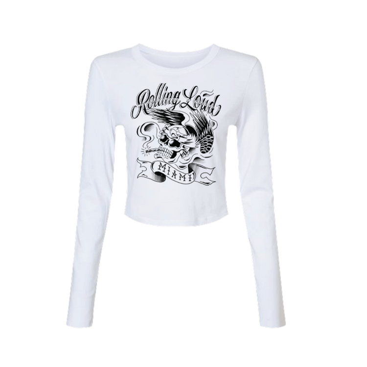 RL Miami Ripper White Crop Longsleeve