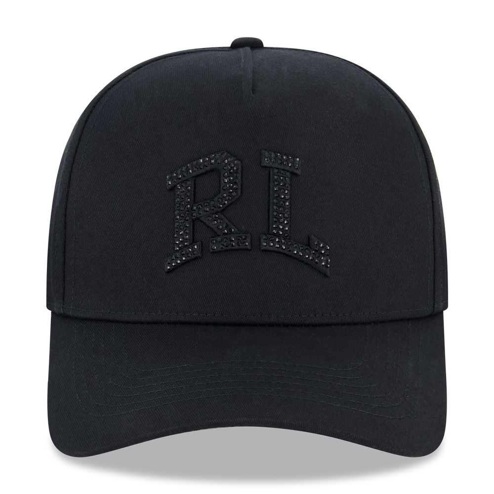 RL BLACK RHINESTONE SNAPBACK HAT