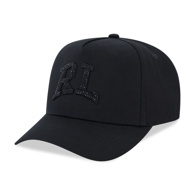 RL BLACK RHINESTONE SNAPBACK HAT