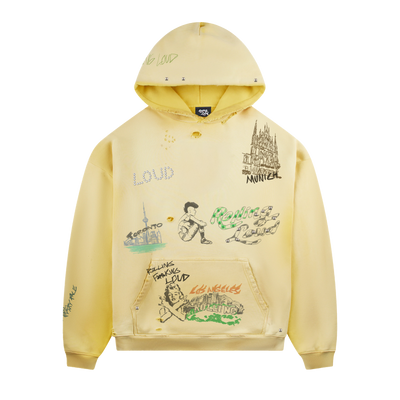 RL All City Sketch Washed Yellow PO Hoodie
