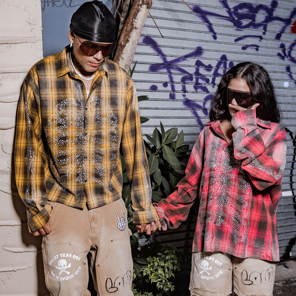 RL BONES FLANNEL SHIRT(YELLOW)