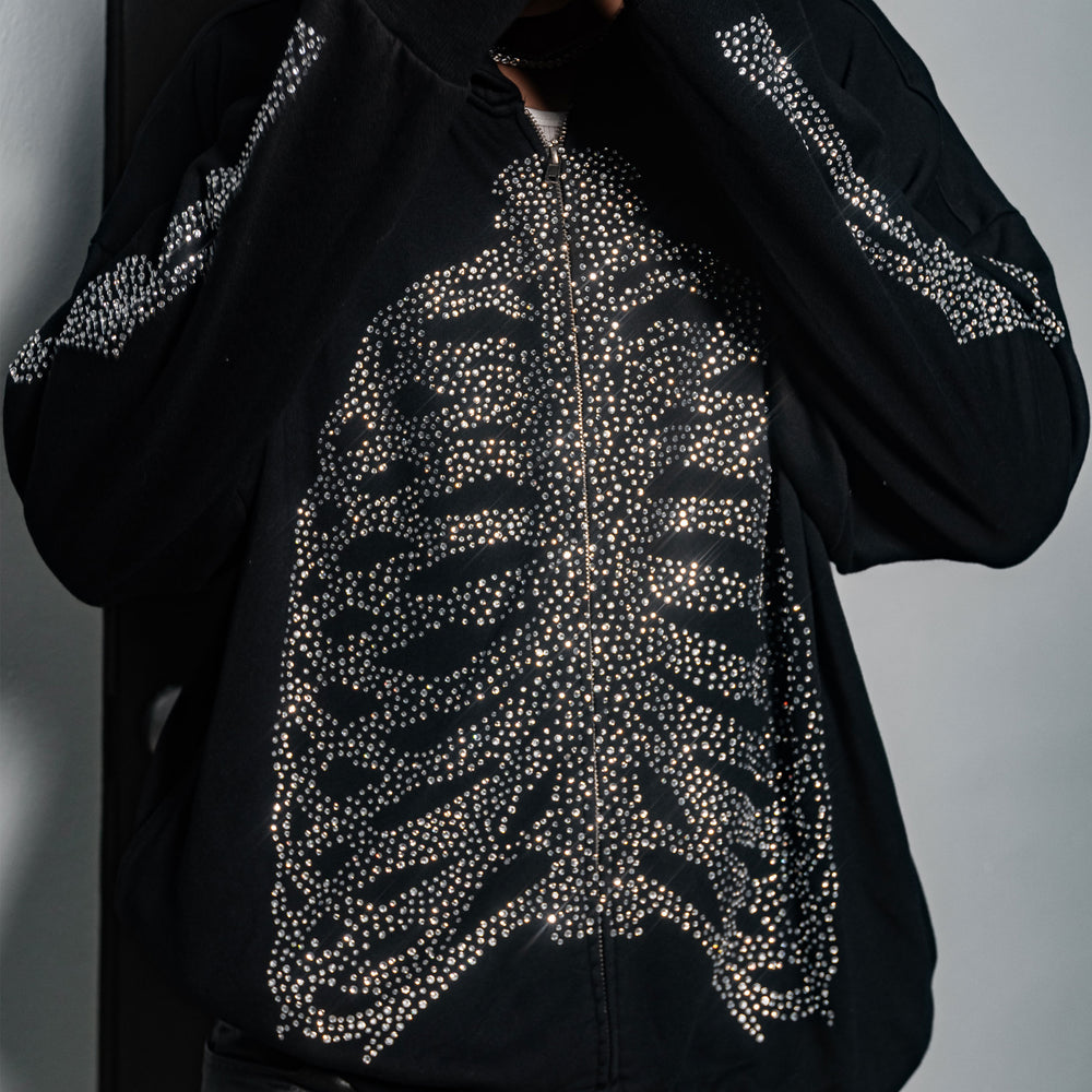RL BONES ZIP UP HOODIE