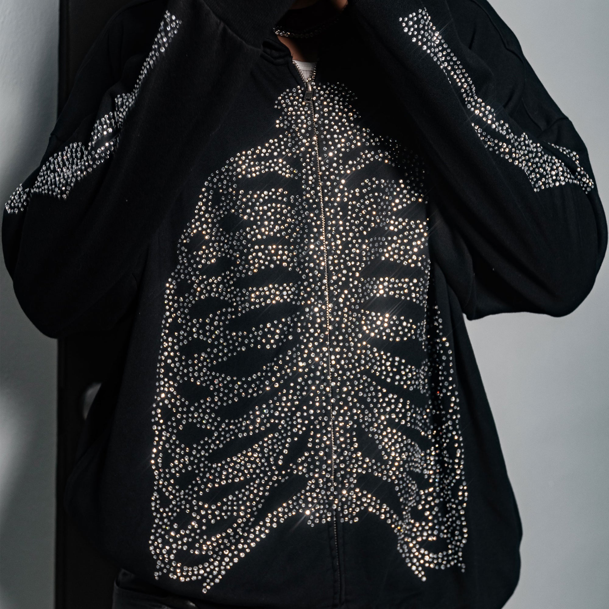RL BONES ZIP UP HOODIE