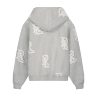 RL BURNOUT LOGO GREY ZIP UP HOODIE