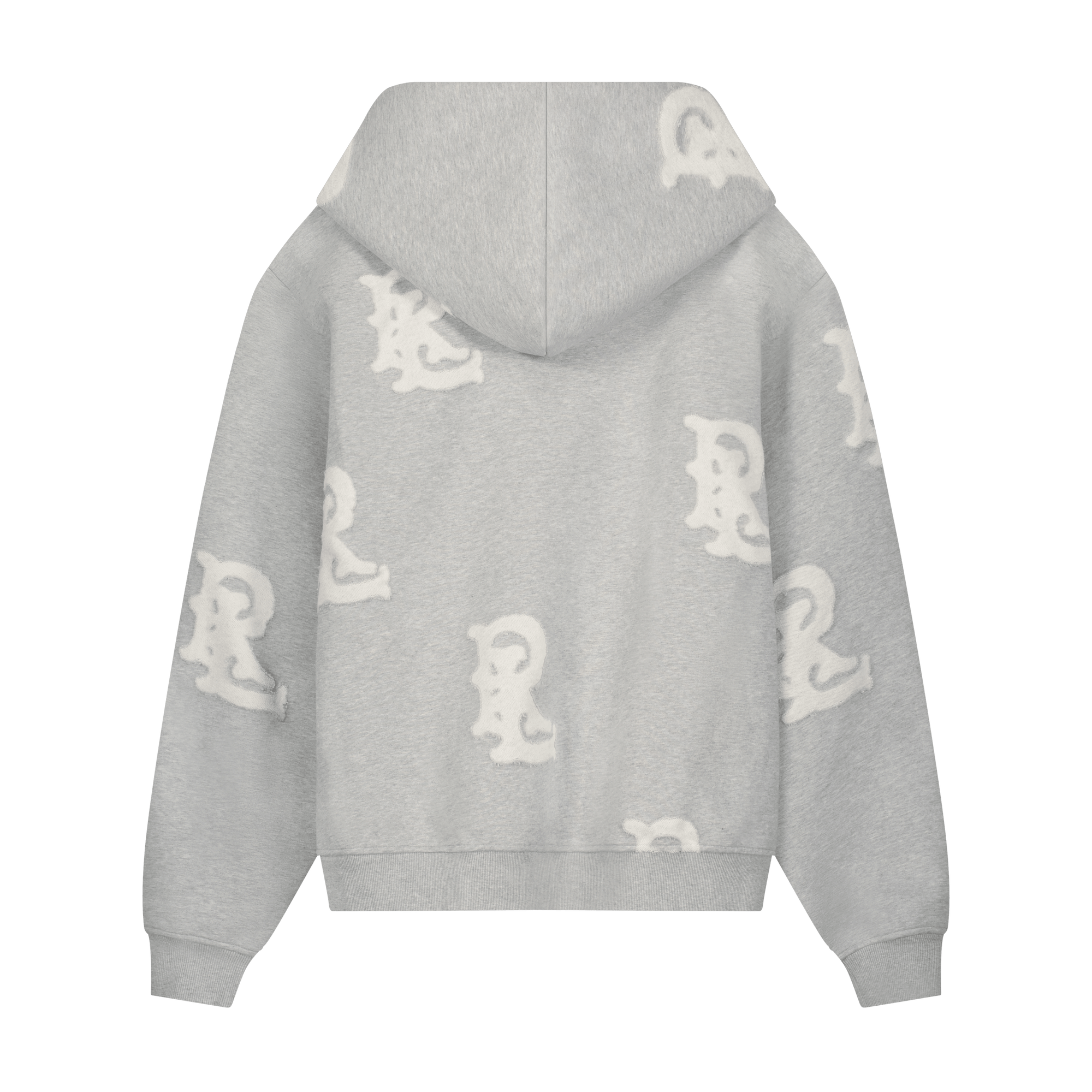 RL BURNOUT LOGO GREY ZIP UP HOODIE