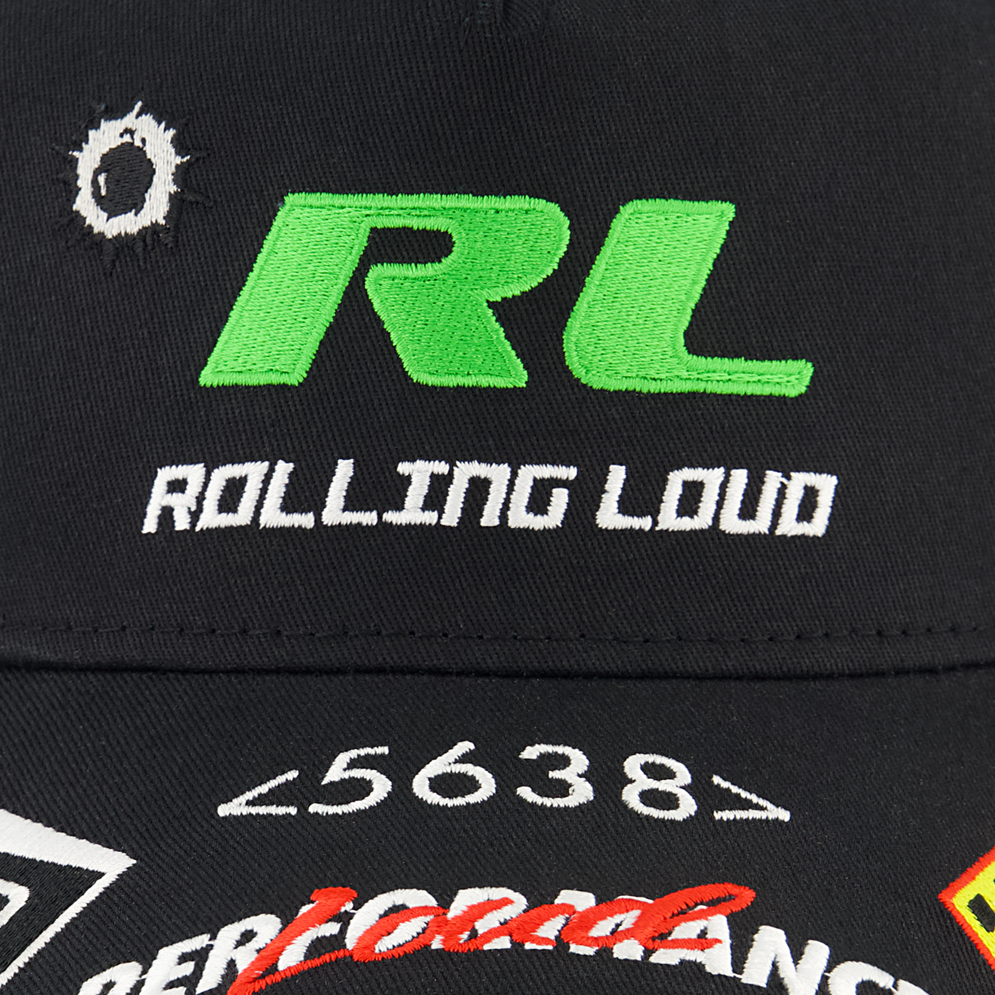 RL Black Patchwork 5 Panel Hat