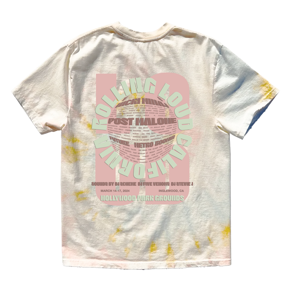 RL LA 24 Fisheye Lineup Distressed Pastel Tiedye Tee