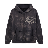 GHOST SKULL ZIP UP HOODIE