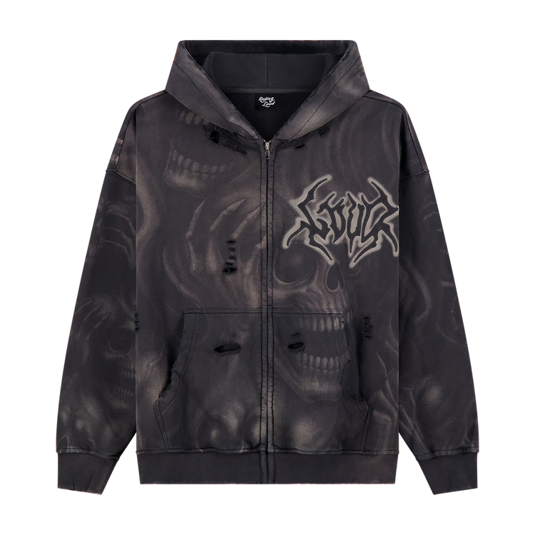 GHOST SKULL ZIP UP HOODIE