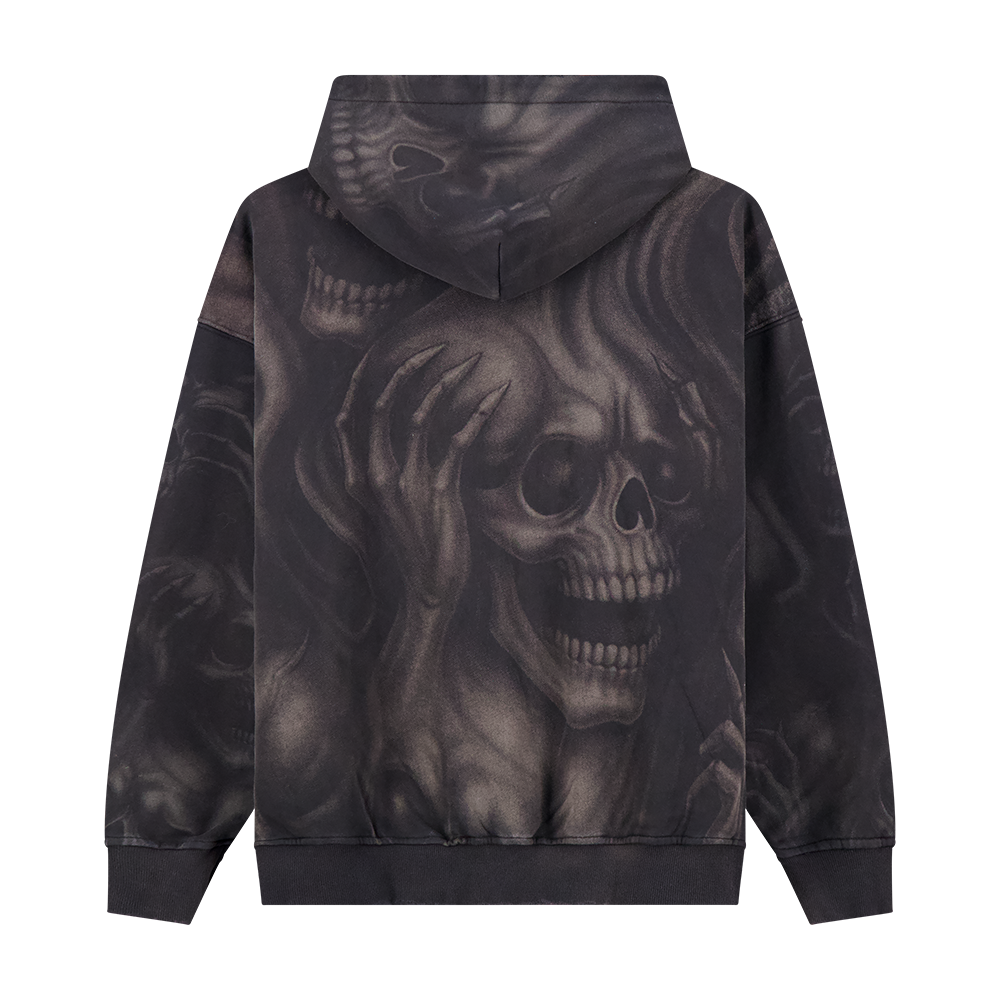 GHOST SKULL ZIP UP HOODIE