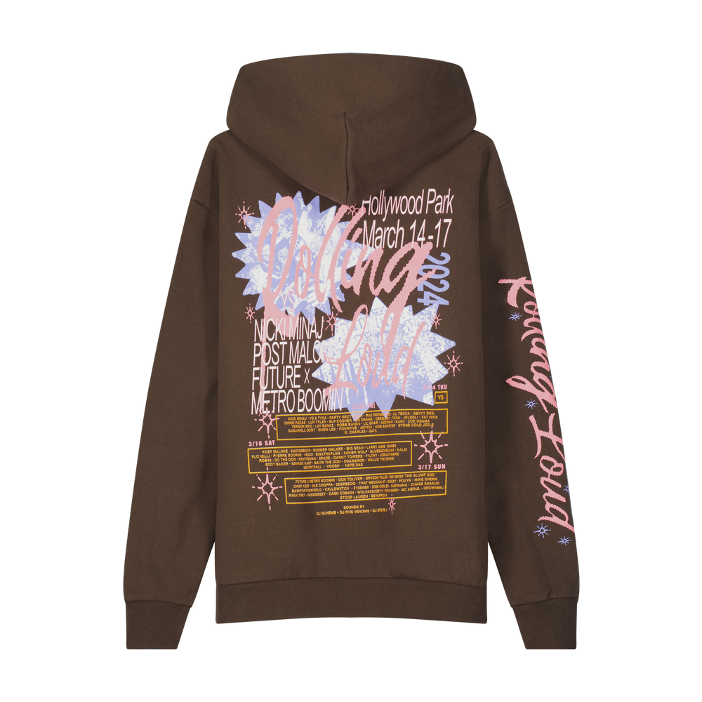 RL LA 24 Bulletin Lineup Brown PO Hoodie