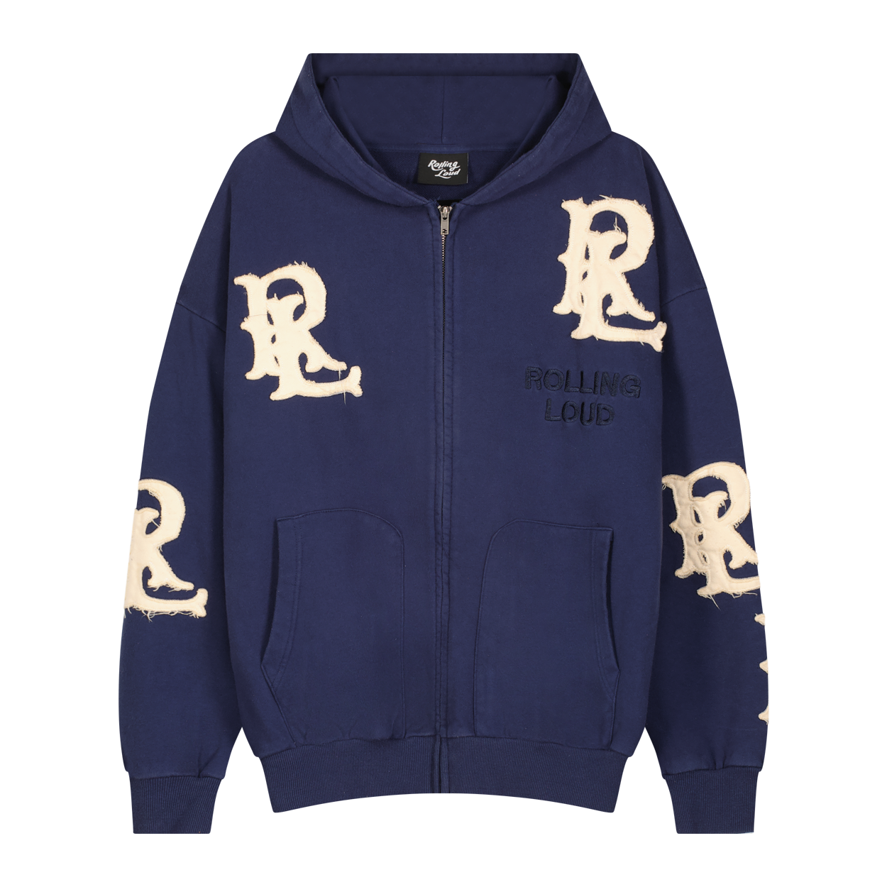 RL LA 25 Applique RLs Navy Zip Hoodie
