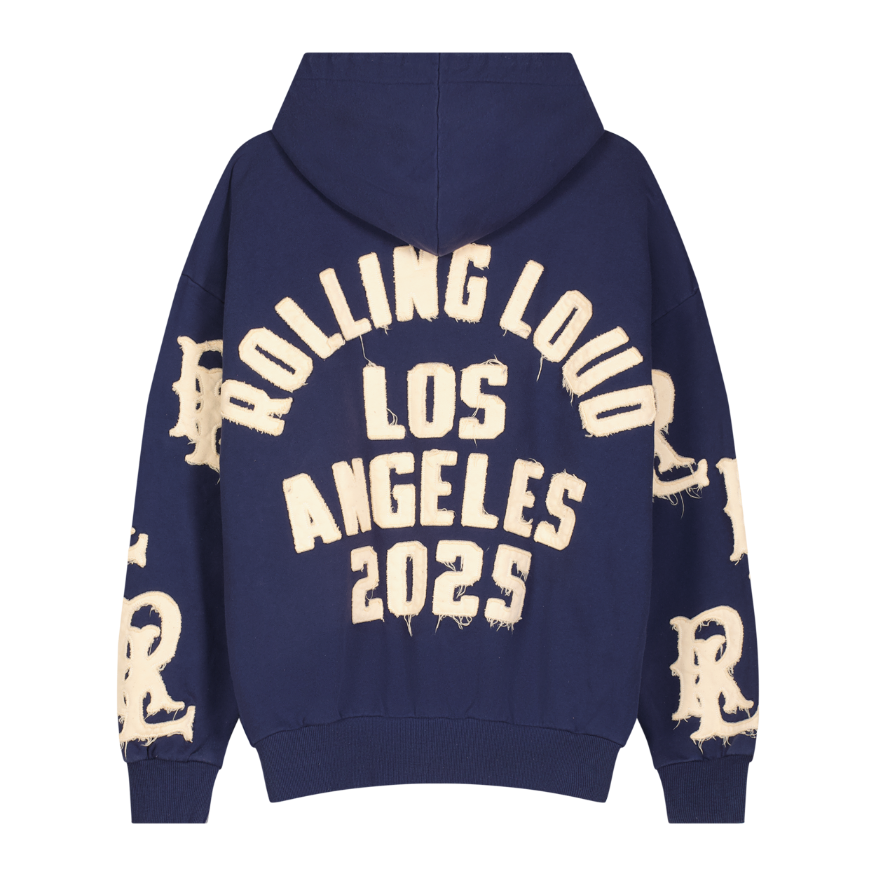 RL LA 25 Applique RLs Navy Zip Hoodie | Rolling Loud