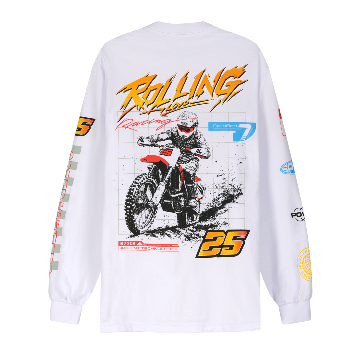 RL LA 25 Moto Cross White Long sleeve | Rolling Loud