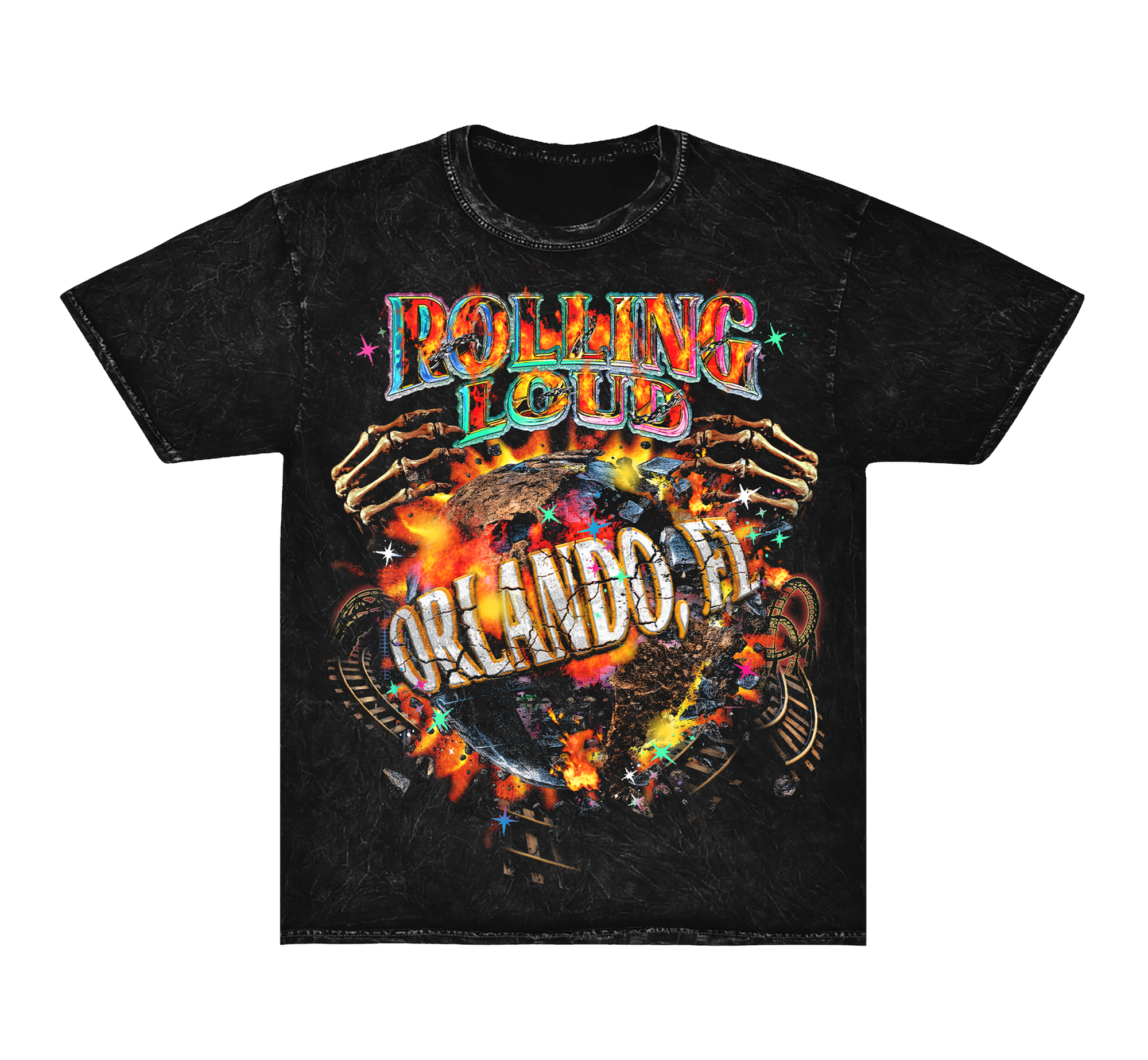 Universal Flames Mineral Black Tee