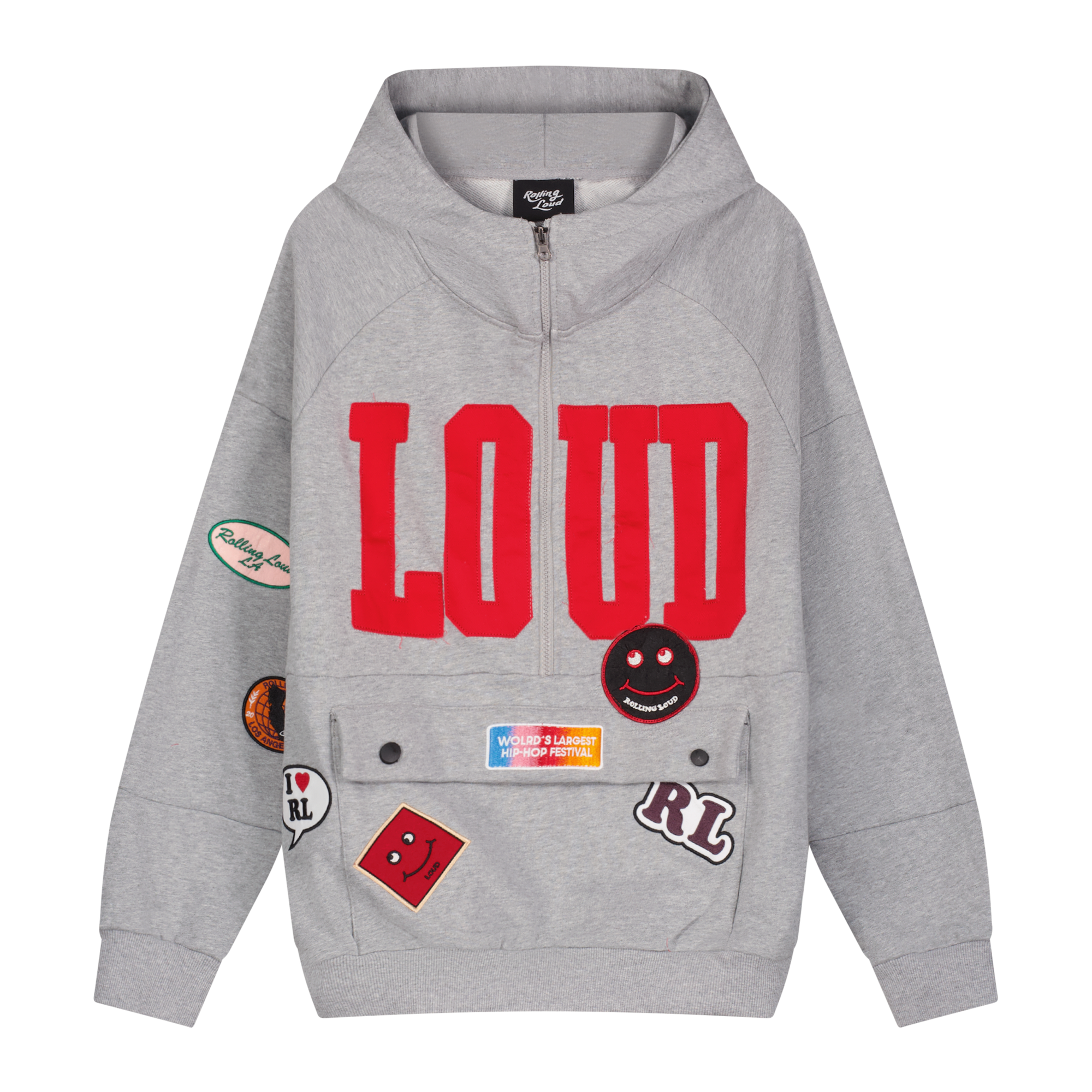 RL Patched Up Heather Grey Quarter Zip